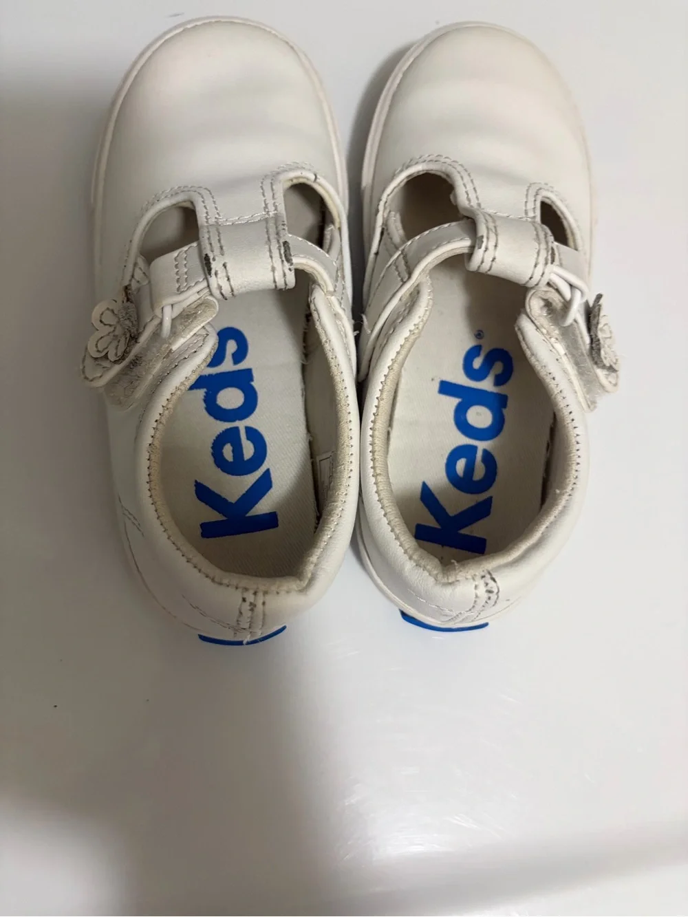 Keds White Mary Jane Shoe with Flower Strap
